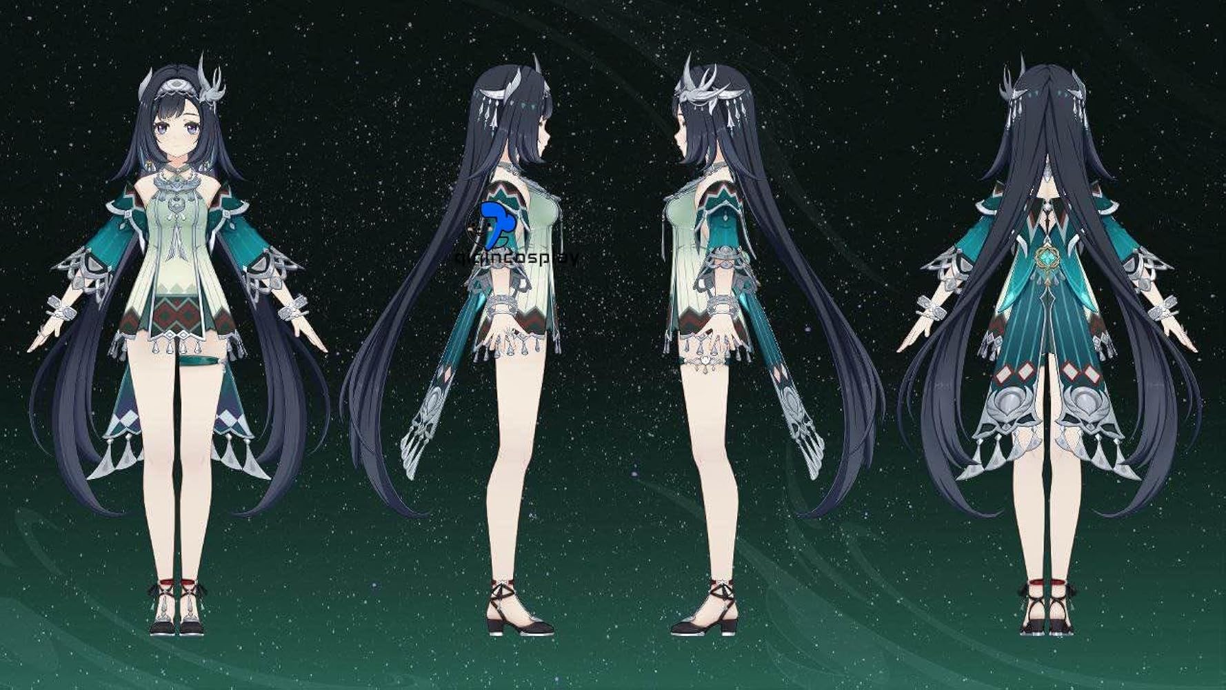 原神 藍硯 らんやん コスプレ衣装 フルセット 五次元 原神 コスプレ 藍硯 らんやん 衣装